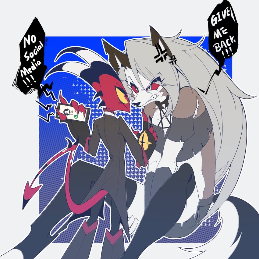 loona and blitzo (helluva boss) drawn by zhu_xing_pupupu