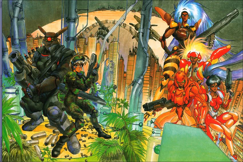 deunan knute and briareos hecatonchires (appleseed and 1 more) drawn by shirow_masamune