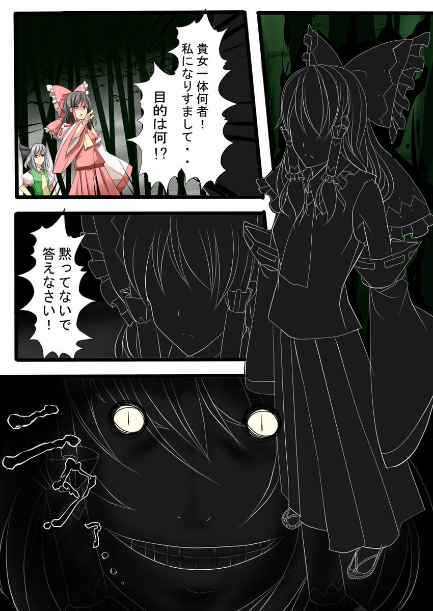 hakurei reimu and konpaku youmu (touhou) drawn by tenko_(gintenko)