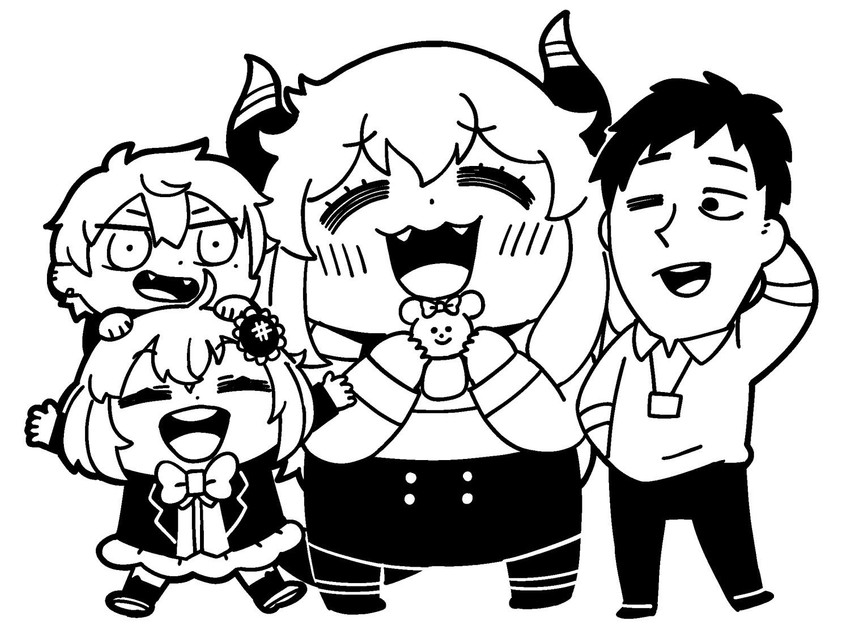 kuzuha, honma himawari, yashiro kizuku, and dola (nijisanji) drawn by bkub