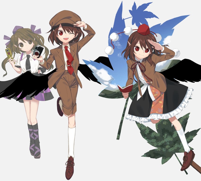 shameimaru aya and himekaidou hatate (touhou and 1 more) drawn by keiki8296