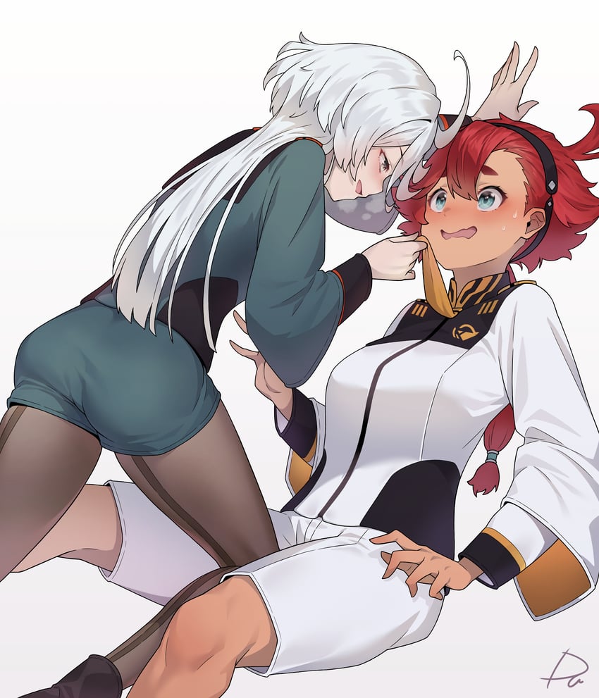 suletta mercury and miorine rembran (gundam and 1 more) drawn by radjeong