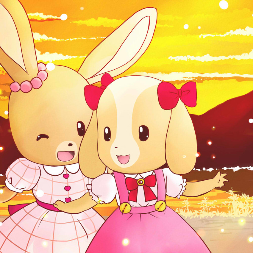patty rabbit and rolly cocker (maple town) drawn by inaritan