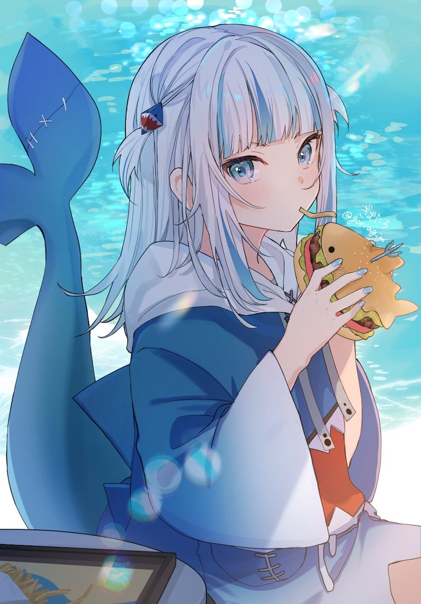 gawr gura (hololive and 1 more) drawn by gimtaro