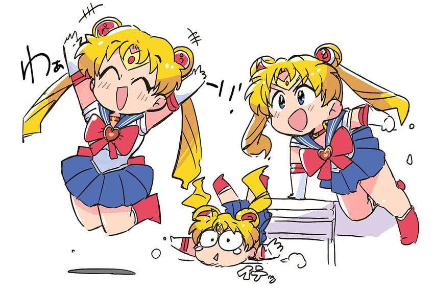 tsukino usagi and sailor moon (bishoujo senshi sailor moon) drawn by tsubobot