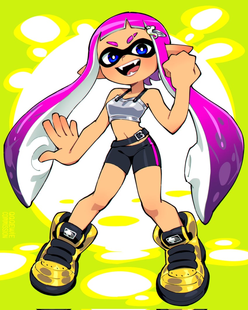 inkling player character and inkling girl (splatoon and 1 more) drawn by 333_(dqqqdle)