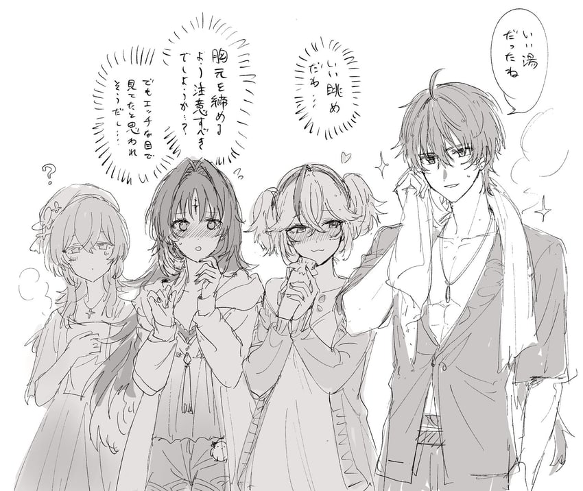 rover, male rover, camellya, shorekeeper, and yangyang (wuthering waves) drawn by sbs