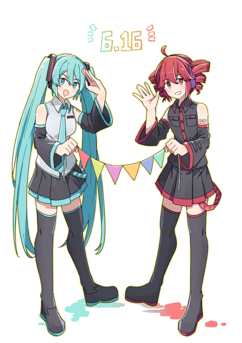 hatsune miku and kasane teto (vocaloid and 1 more) drawn by frontiersun