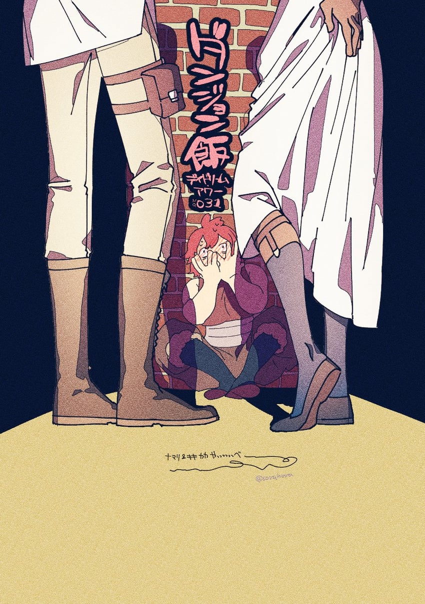 namari, kiki floke, and kaka floke (dungeon meshi) drawn by sorakura_shikiji