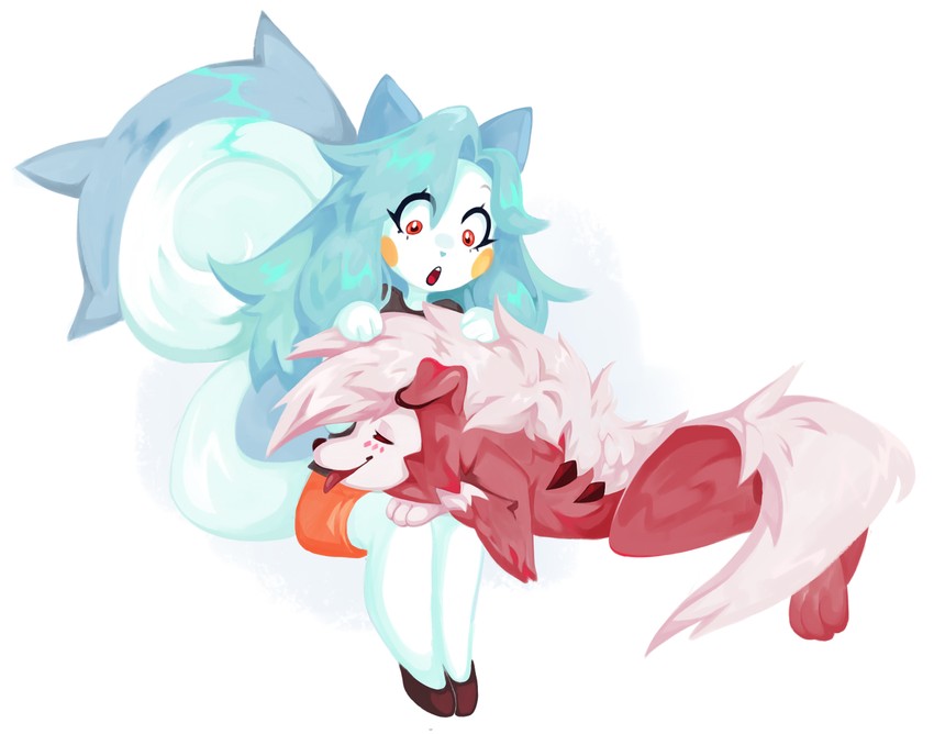 pachirisu and lycanroc (original and 1 more) drawn by pacha_(pachastuff)