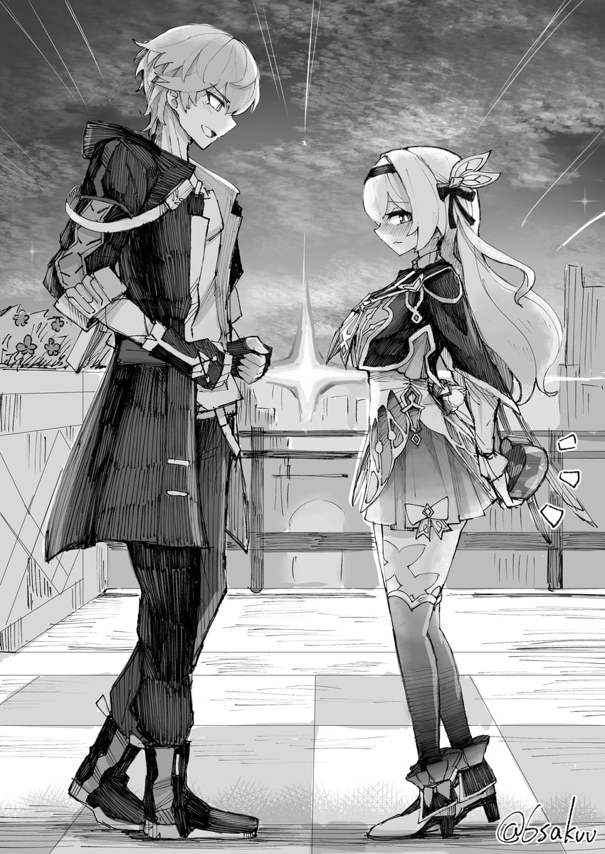 trailblazer, firefly, and caelus (honkai and 1 more) drawn by 6sakuu