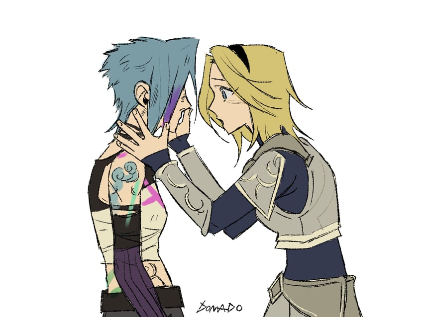 jinx, lux, arcane jinx, and arcane fractured jinx (league of legends and 1 more) drawn by domaa_xx
