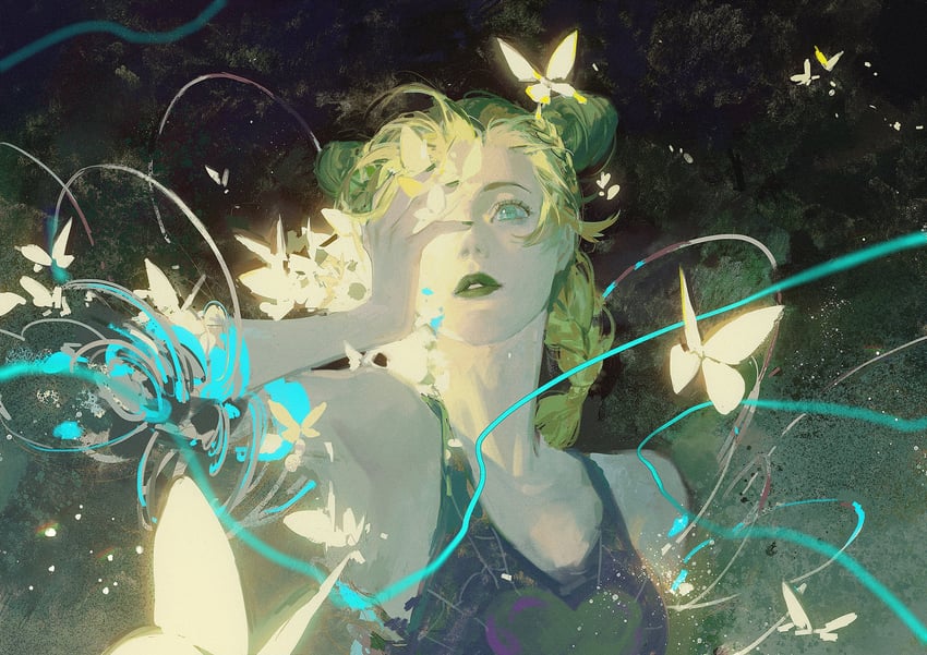 kujo jolyne (jojo no kimyou na bouken and 1 more) drawn by zzzi_gn