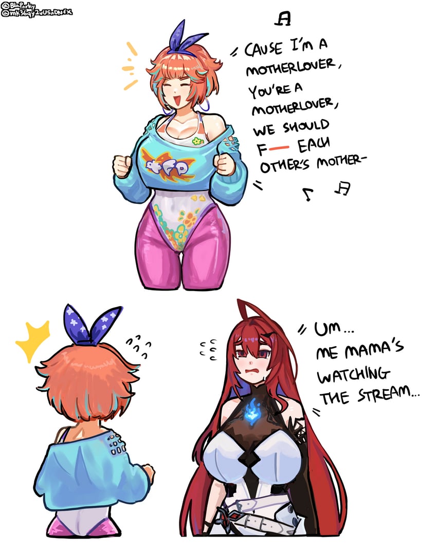 takanashi kiara and elizabeth rose bloodflame (hololive and 1 more) drawn by blaparky