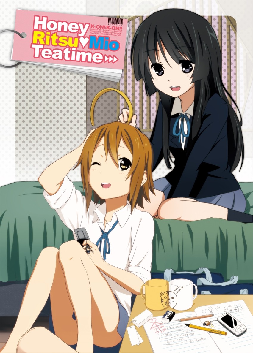 akiyama mio and tainaka ritsu (k-on!) drawn by sayu11 and zasshu_tamashii