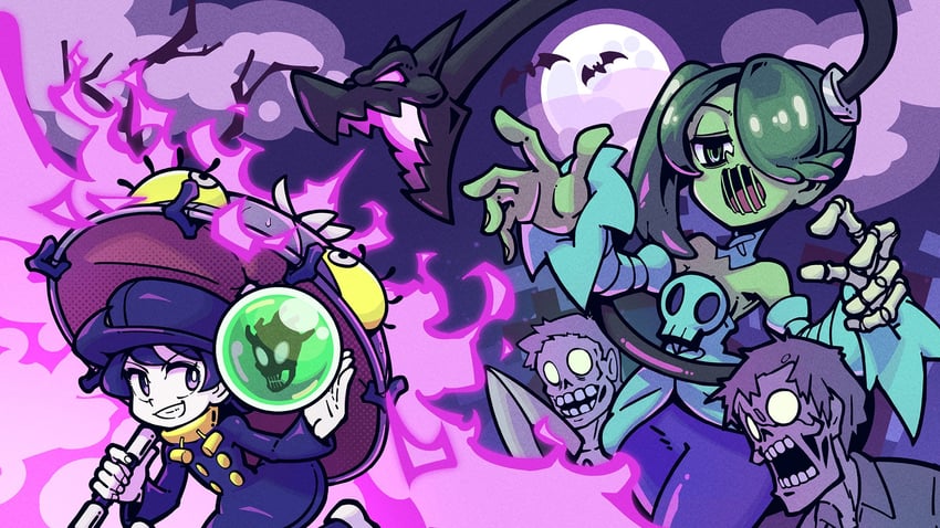 morgana, squigly, enderman, zombie, umbrella, and 1 more (skullgirls) drawn by buresu21