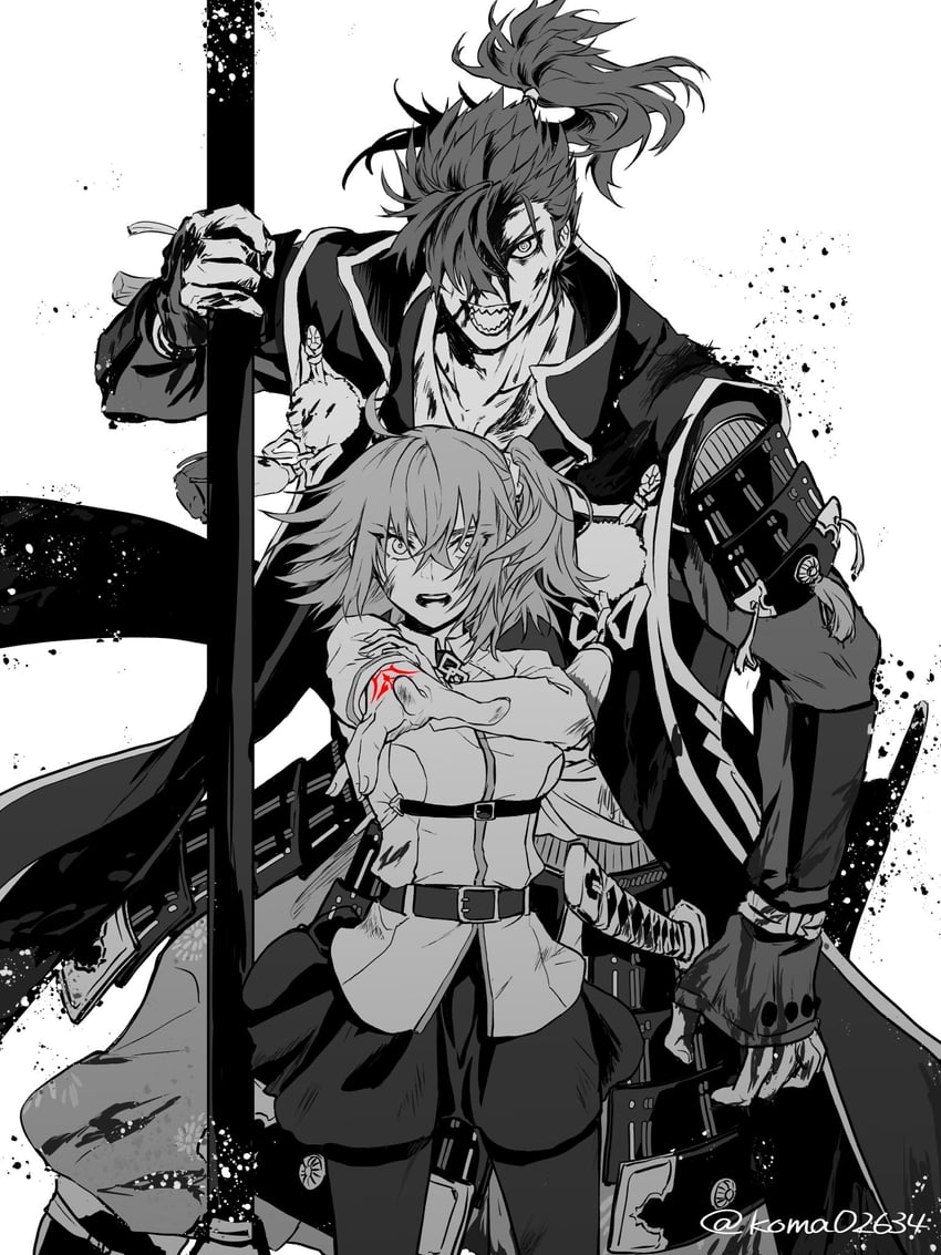 fujimaru ritsuka and mori nagayoshi (fate and 1 more) drawn by koma02634