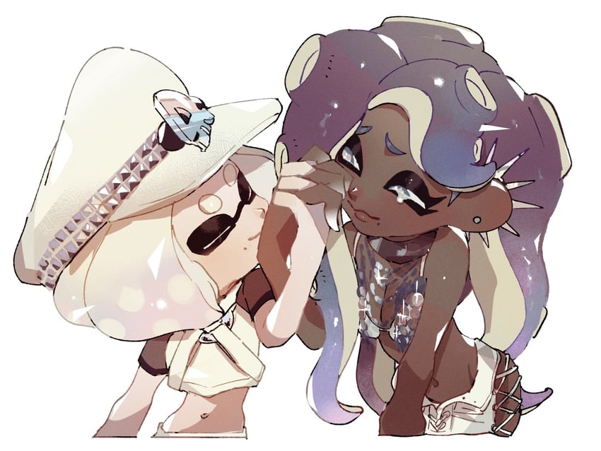 marina and pearl (splatoon and 1 more) drawn by tirauraja