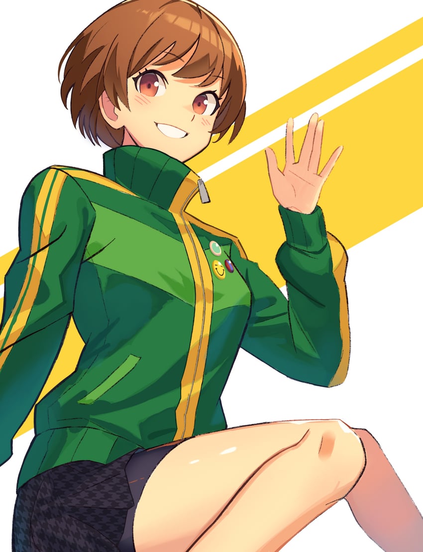 satonaka chie (persona and 1 more) drawn by kumaking