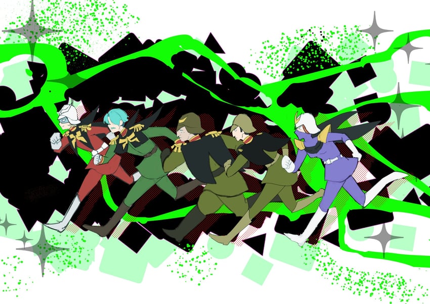 char aznable, challia bull, kycilia zabi, dren, and slender (gundam and 2 more) drawn by luroiwan