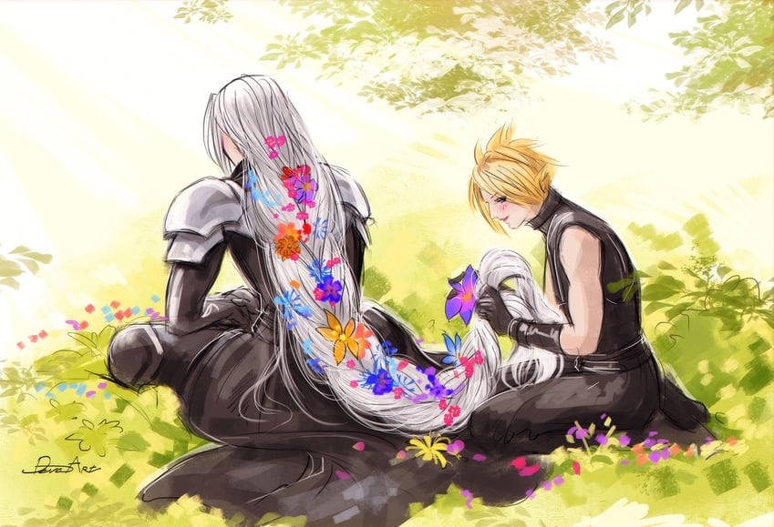 cloud strife and sephiroth (final fantasy and 1 more) drawn by develvdeva