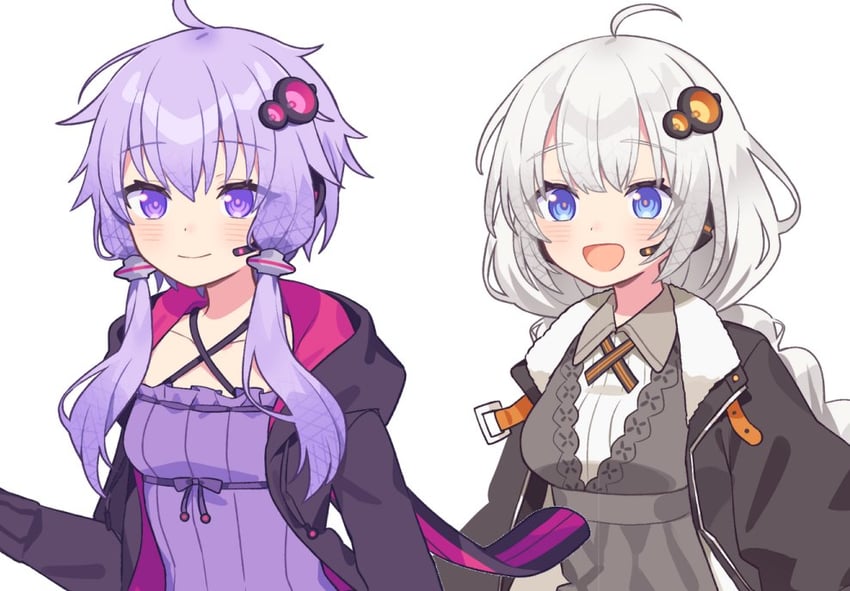 yuzuki yukari and kizuna akari (vocaloid and 1 more) drawn by miwasiba