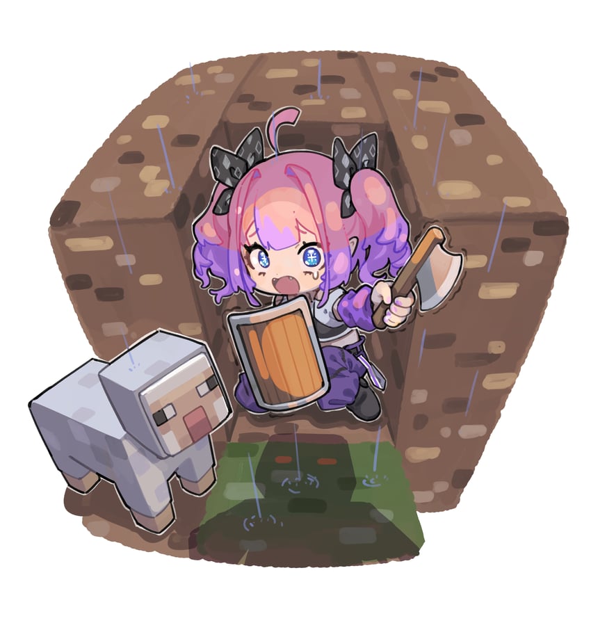 kikirara vivi, zombie, and sheep (hololive and 2 more) drawn by fugota6509