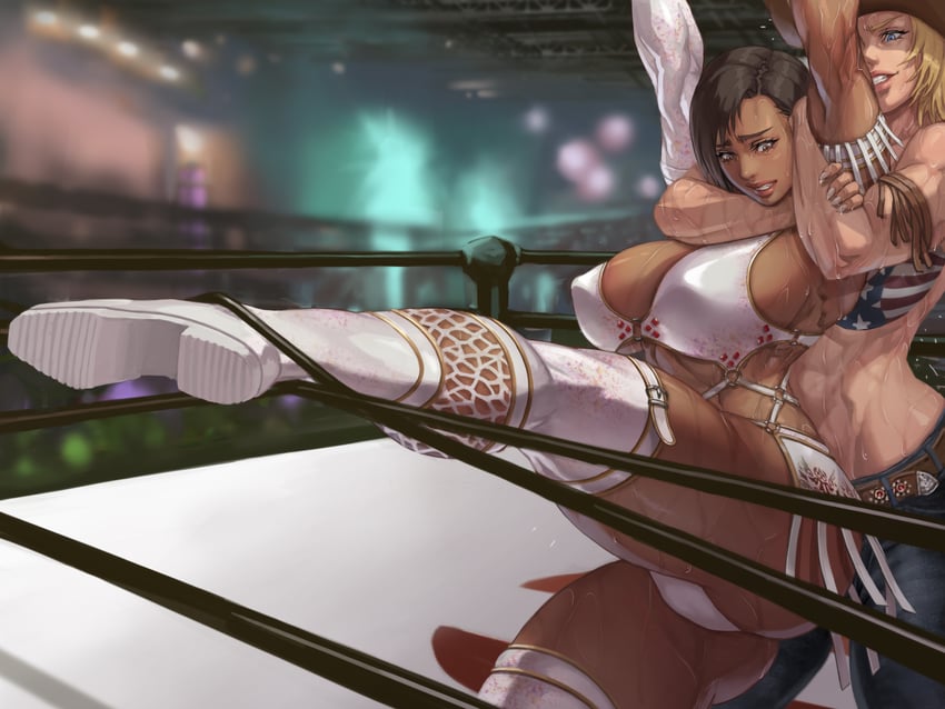 tina armstrong and lisa hamilton (dead or alive) drawn by xxoom
