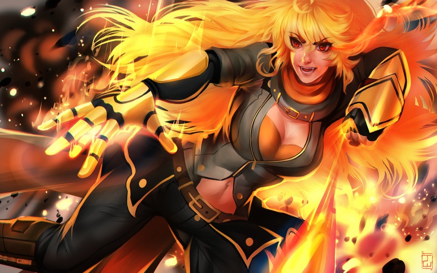 yang xiao long (rwby) drawn by pricklyalpaca
