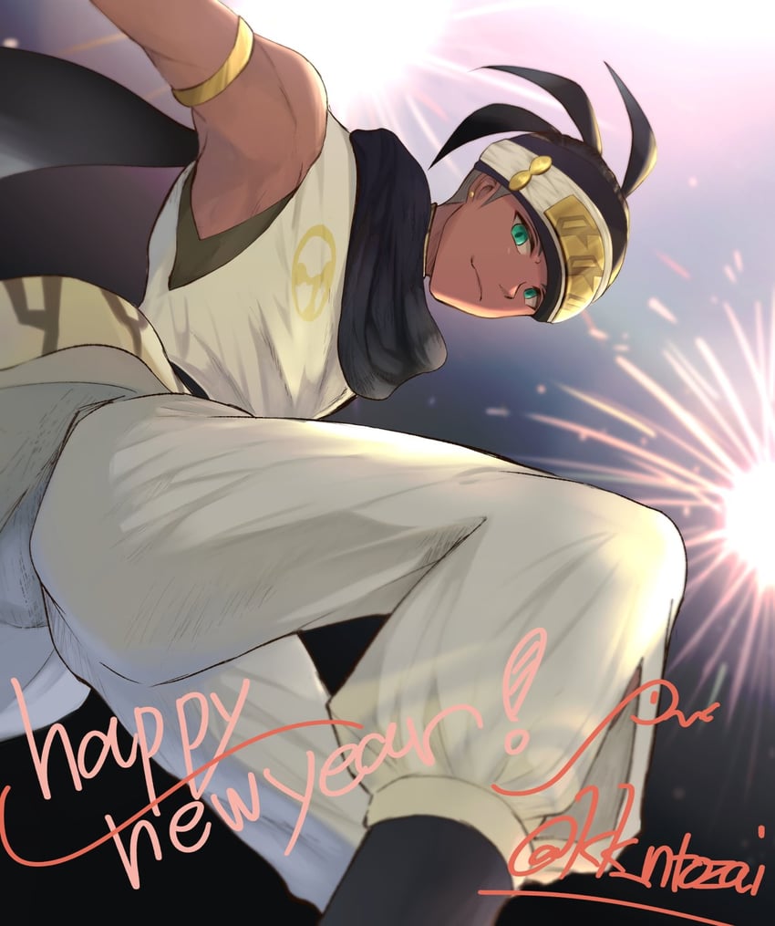 raihan (pokemon and 1 more) drawn by kk_ntozai