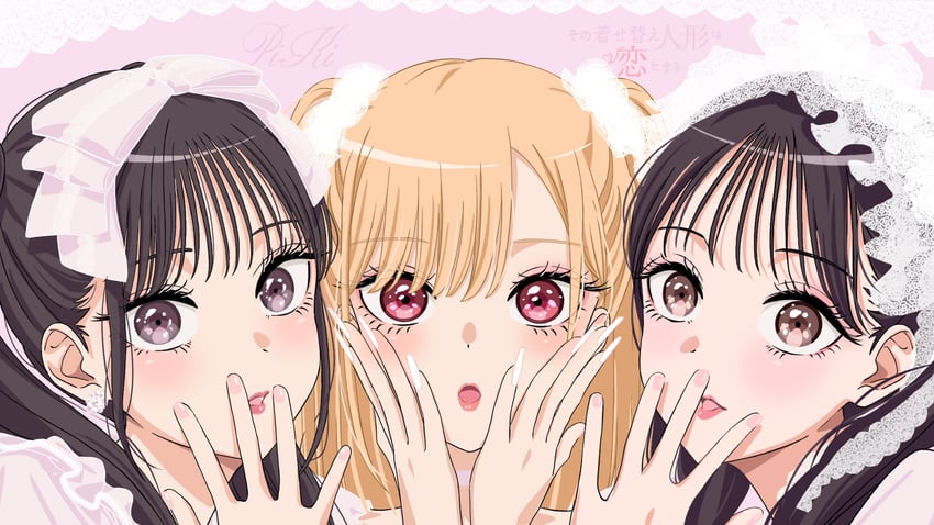 kitagawa marin, sakuraba haruka, and matsumoto karen (real life and 2 more) drawn by takahashi_saki