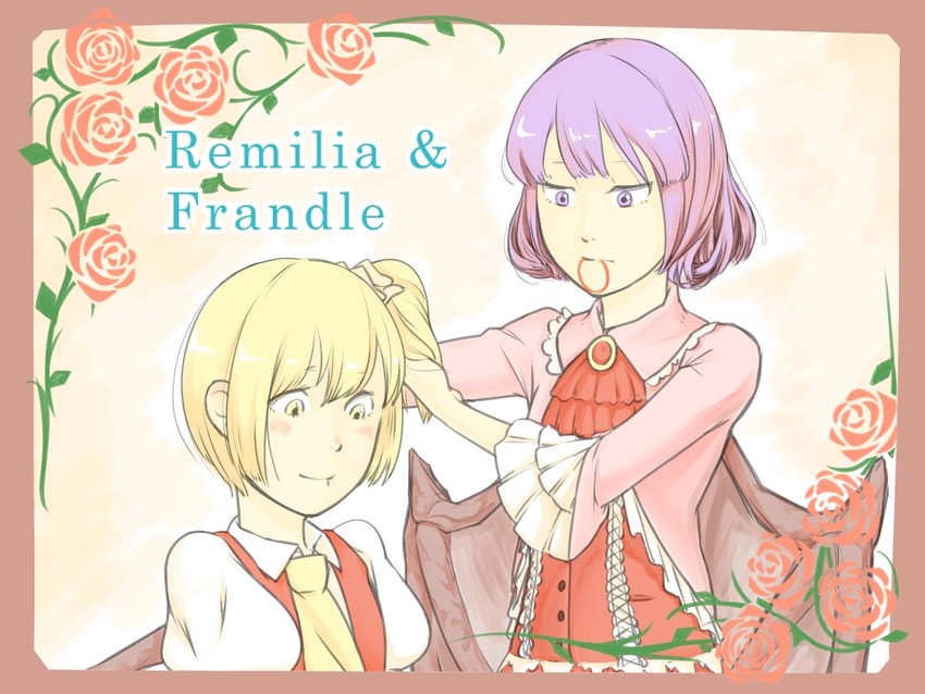remilia scarlet and flandre scarlet (touhou) drawn by soramimi_(seiga)