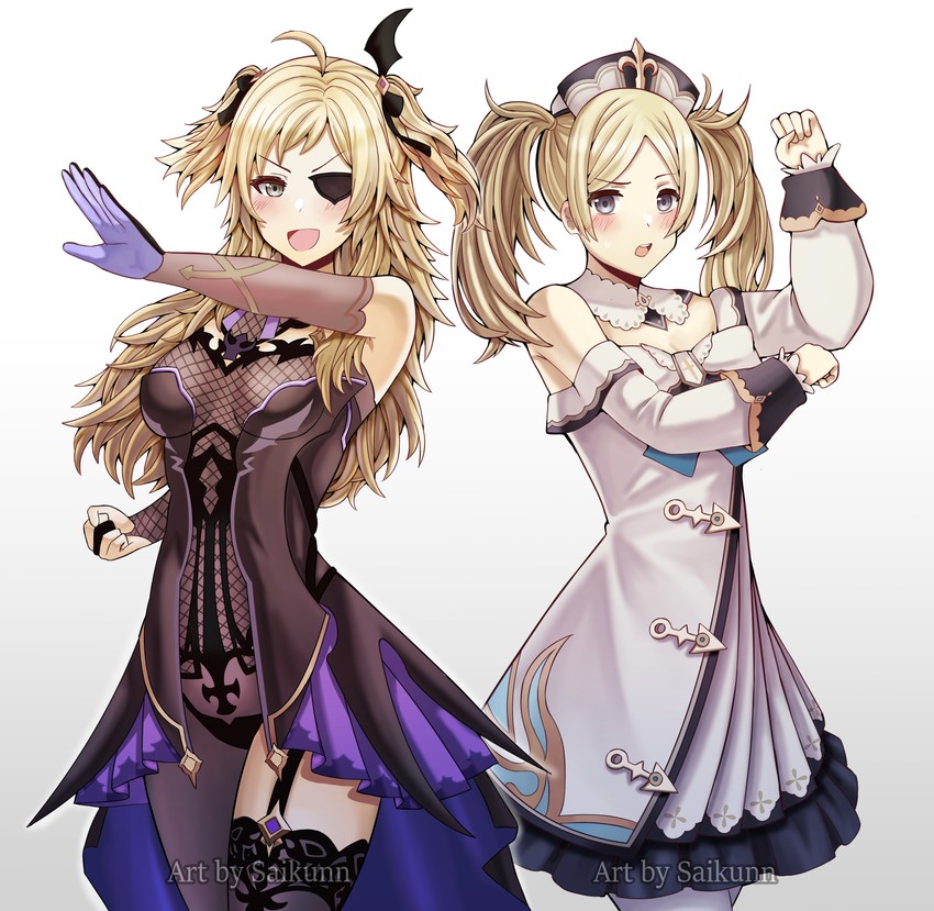 fischl, barbara, ophelia, and lissa (genshin impact and 4 more) drawn by saikunartworks