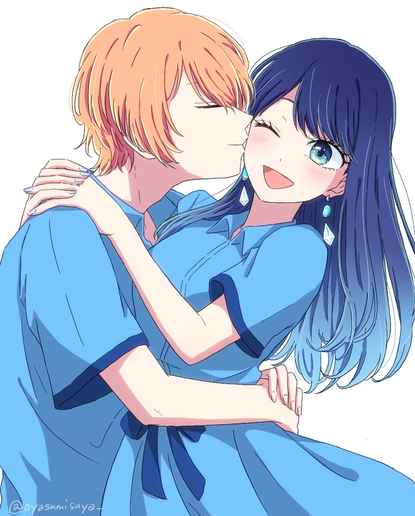 hoshino aquamarine and kurokawa akane (oshi no ko) drawn by oyasumisuya