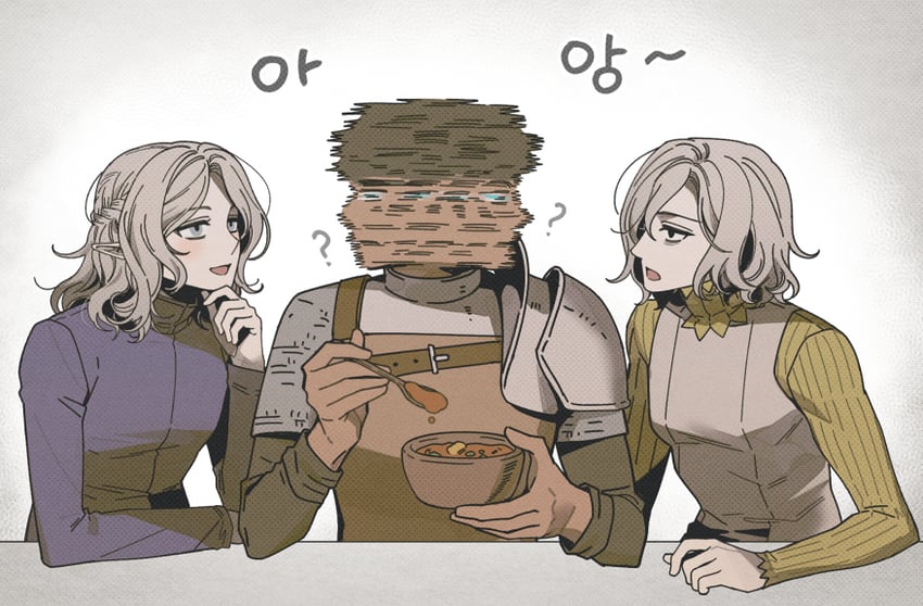 mithrun and kabru (dungeon meshi and 1 more) drawn by m0nru