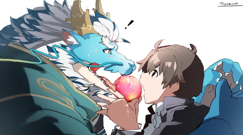 protagonist 4 and qinglong (tokyo afterschool summoners) drawn by ai_manato