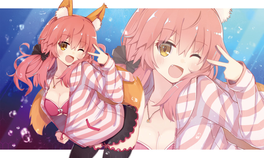 tamamo and tamamo no mae (fate and 1 more) drawn by koga_rejini