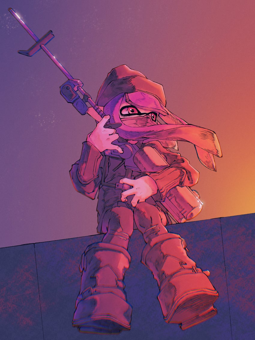 inkling player character and inkling girl (splatoon) drawn by sorede_(s0rdneee16)