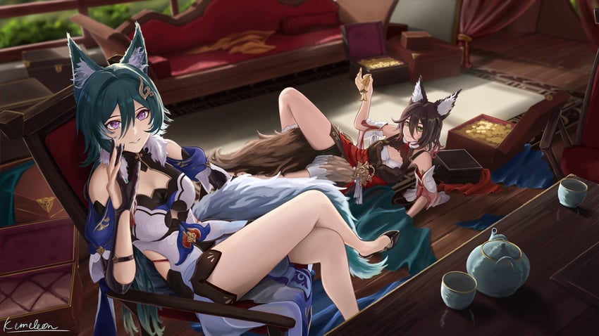 tingyun and yukong (honkai and 1 more) drawn by kemeleon