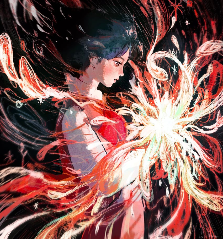 howl pendragon and calcifer (howl no ugoku shiro) drawn by rin_rinmo