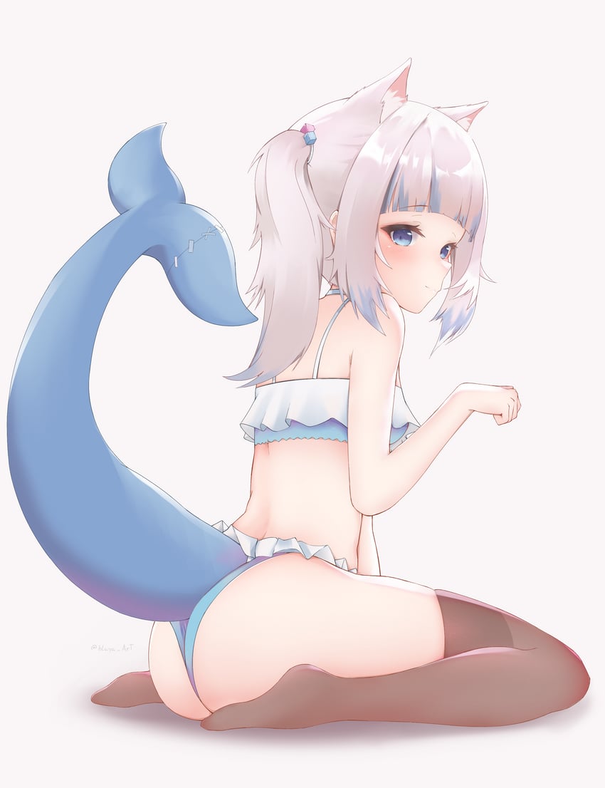 gawr gura (hololive and 1 more) drawn by blaya_art