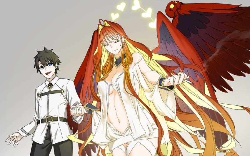 fujimaru ritsuka and aphrodite (fate and 1 more) drawn by nonone_(the9thxsheep)