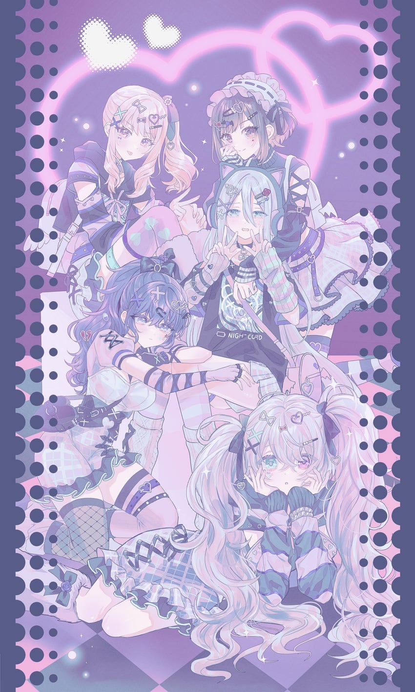 hatsune miku, asahina mafuyu, shinonome ena, akiyama mizuki, yoisaki kanade, and 1 more (vocaloid and 1 more) drawn by mafuyusdil