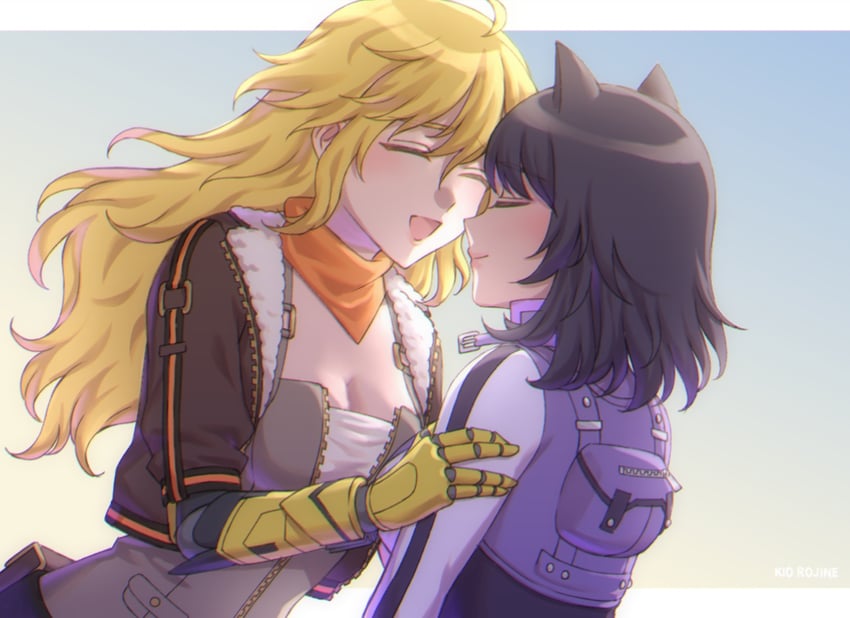 yang xiao long and blake belladonna (rwby) drawn by kio_rojine