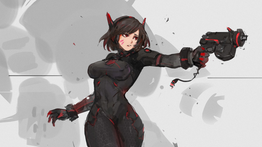 d.va (overwatch and 1 more) drawn by gaoerji
