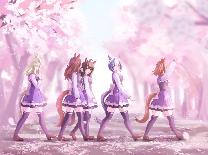 daring tact, cesario, rhein kraft, daring heart, and air messiah (umamusume and 2 more) drawn by kashmir_0808