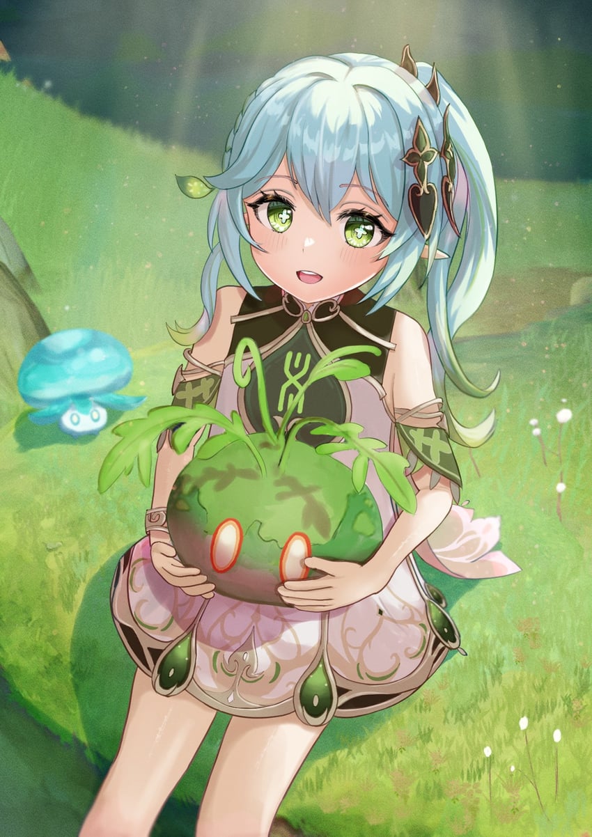 nahida, slime, and fungi (genshin impact) drawn by rapid_rusich81740a