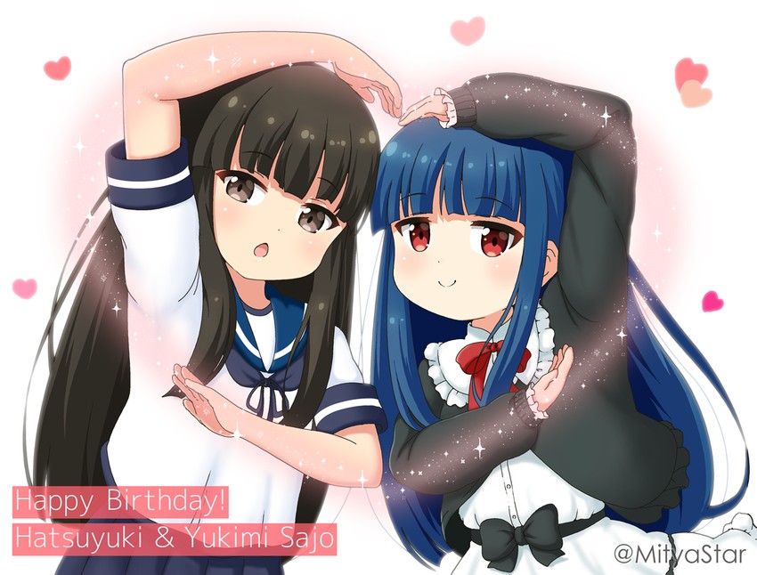 hatsuyuki and sajo yukimi (kantai collection and 2 more) drawn by mitya