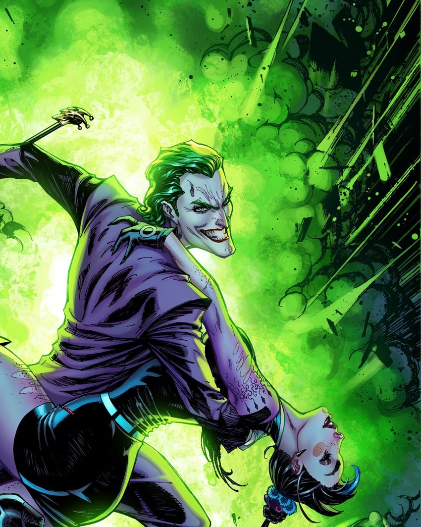 joker and punchline (dc comics and 1 more) drawn by j._scott_campbell