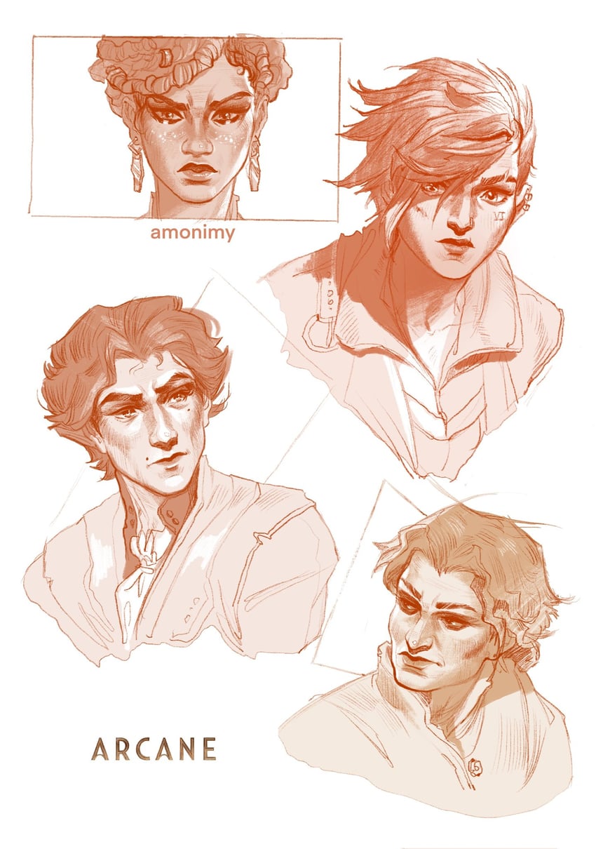 vi, arcane vi, viktor, mel medarda, and grayson (league of legends and 1 more) drawn by amonimy